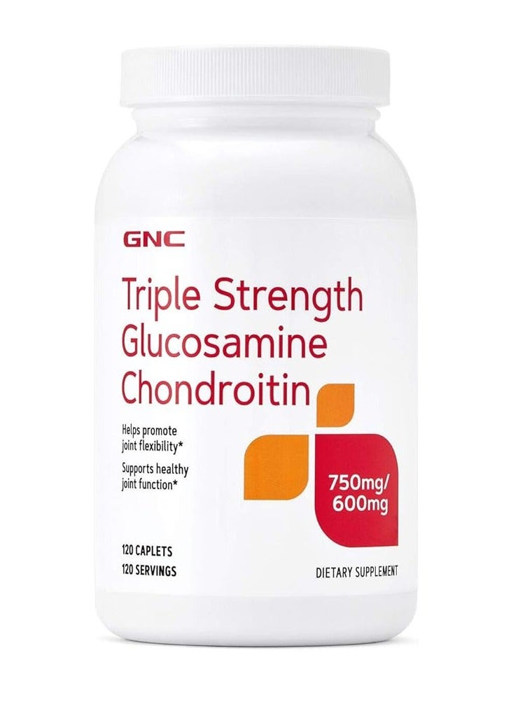 GNC Triple Strength Glucosamine Chondroitin Supports Healthy Joint Function 750mg/600mg, 120 Caplets