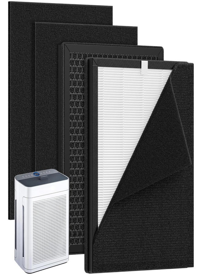 إيزينجو عبوة من فلترين بديلين K2 متوافقين مع جهاز تنقية الهواء LUNINO K2 و TER Air MK-AP01، فلتران HEPA مزدوجان الجوانب بثلاث مراحل وفلترين كربونيين قابلين للغسل - Image 1