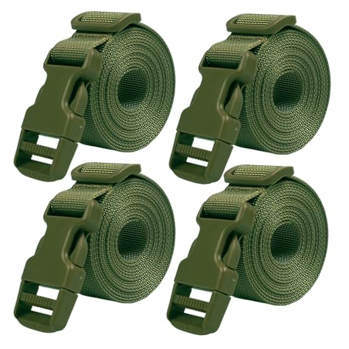 XTACER 1 Inch Molle Backpack Accessory Strap Luggage Straps Cover Strap Sleeping Bag Strap with Buckle (Green, 40) - Image 1