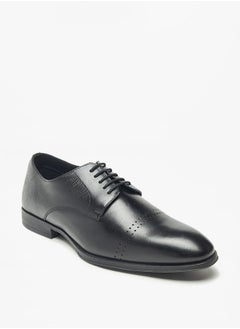DUCHINI Men's Solid Derby Shoes with Lace-Up Closure  - Image 1