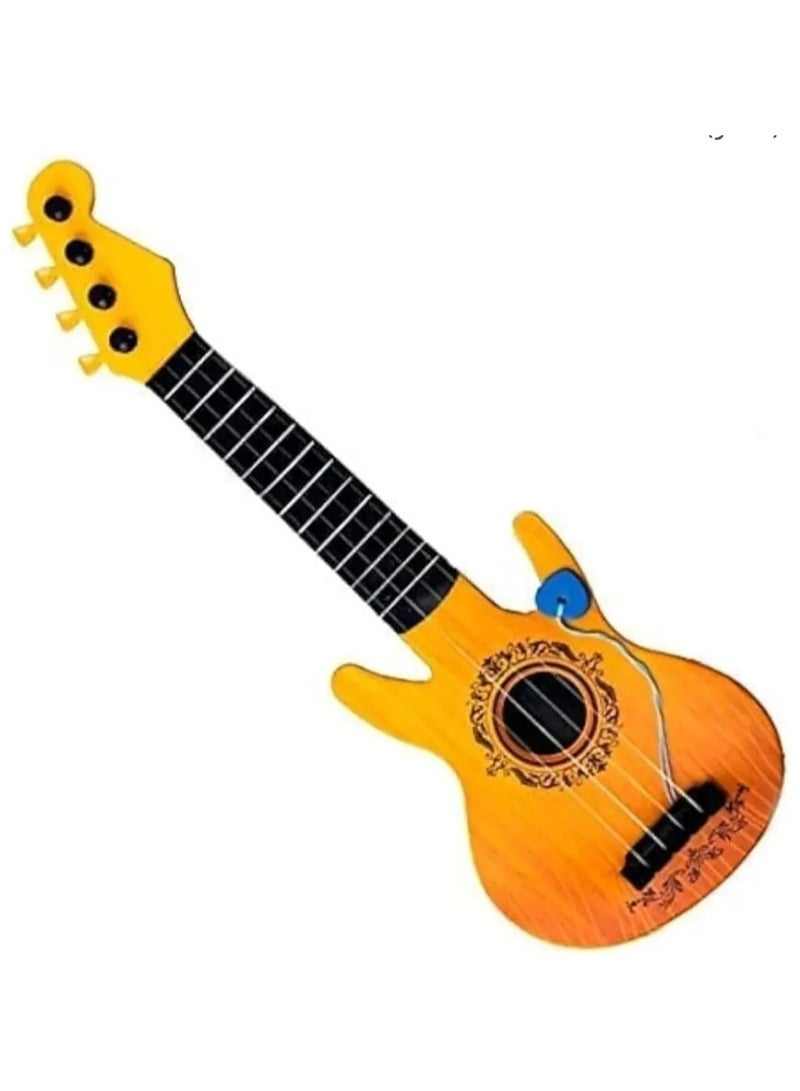 Kids Guitar Toy Medium Size 4 Strings Metal Available 3 Colors (Yellow)  - Image 2