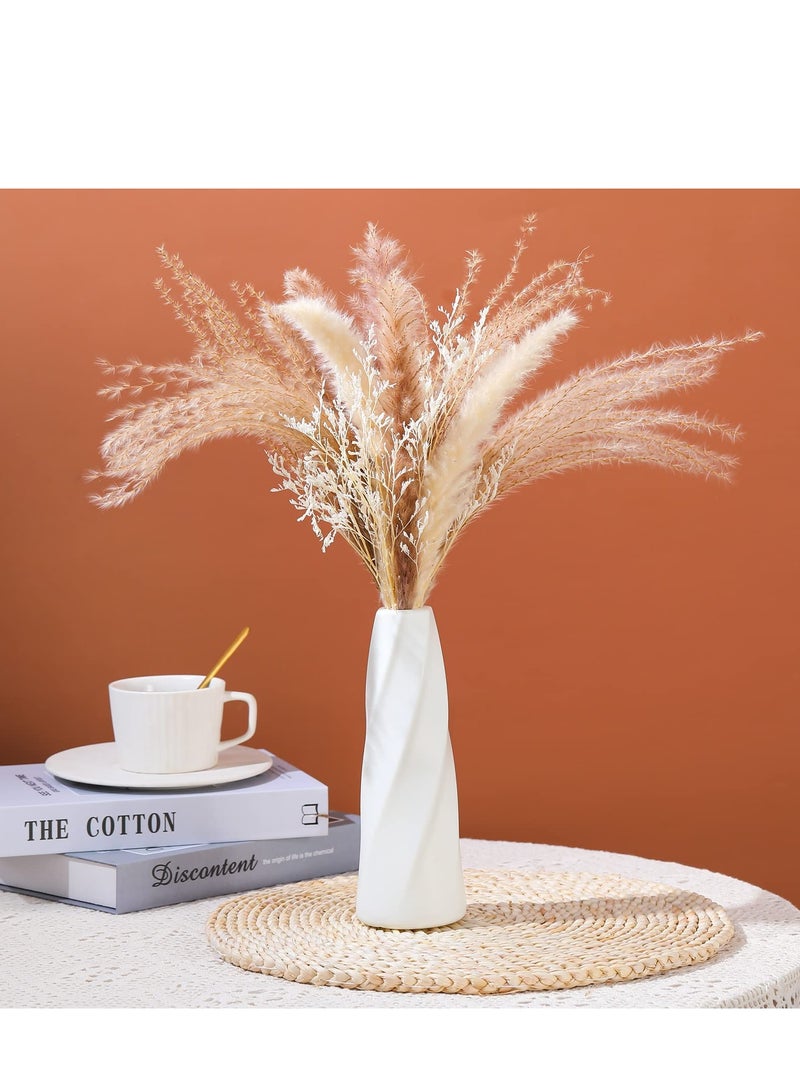 SYOSI 10 Pcs Plastic Composite Flower Vase, White Tall Conic Floral Vase Ceramic Look Small Bud Vase Unbreakable Bud Vase for Centerpieces Wedding Living Room Decorations - Image 3