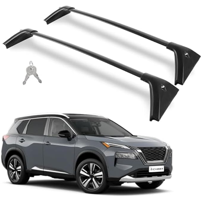 Richeer Roof Rack Aluminum Cross Bars for 2021-2024 Rogue (SLSV) with Side Rails, Cargo Racks Rooftop Luggage Canoe Kayak Bicycle roof Bag - Image 2
