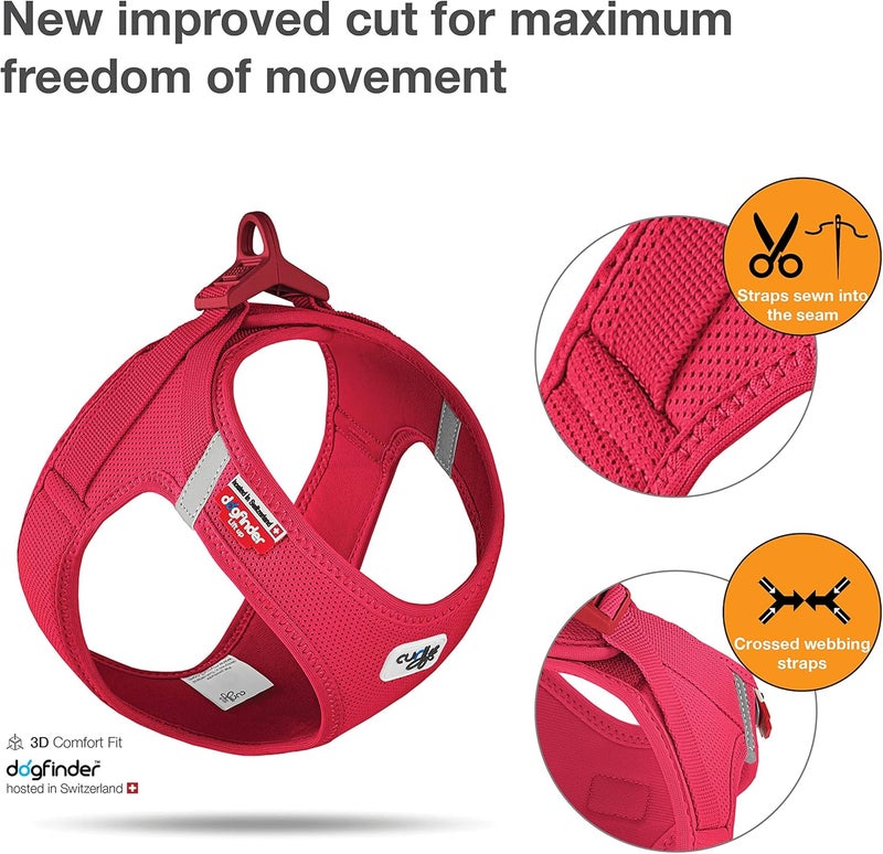 Curli Vest Harness Clasp Air-Mesh Red XL - Image 2