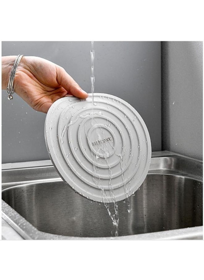 Generic - 1 Set Of Thickened Circular Thermal Insulation Pads With Storage Rack Pot And Bowl Mats Anti Scalding And High-Temperature Resistant Dining Table Mats Cup Mats Anti Slip Mats - Image 1