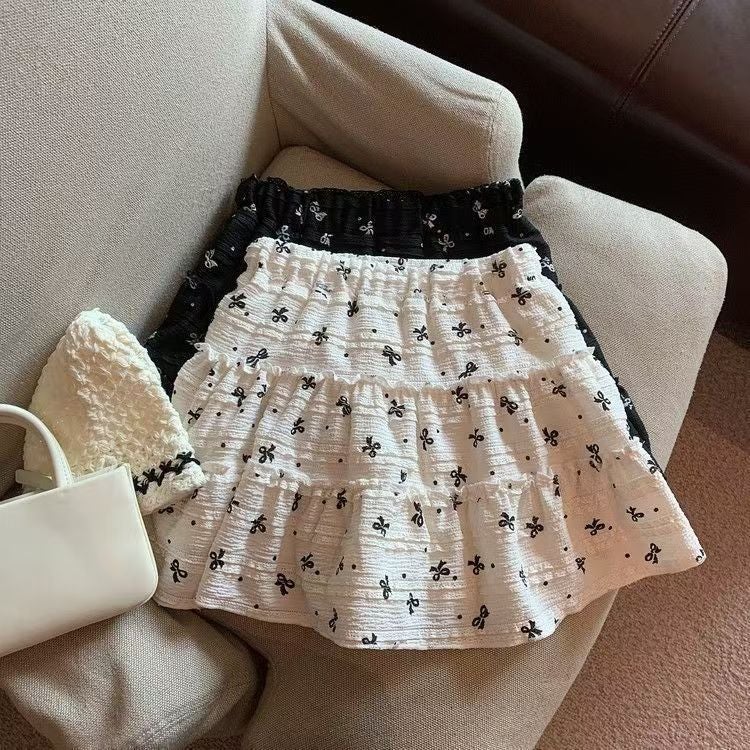 Summer Girl'S Floral Short Skirt French Style Skirt High Waist Casual A- Line Cake Skirt Poncho Sweet - Image 2