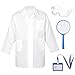 Tarpop 4 Pcs Lab Coat Costume Kit for Kids Doctor Coat Glasses ID Card for Projects Scientist Costume Halloween Christmas Cosplay M - Image 2