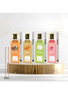 Zed Black Zed Black Bamboo Less Incense Sticks – Luxe Series - Pack of 4 Incense Sticks, Good Vibes Pack (Approx 70 Agarbatti Sticks | 4 Fragrances - Chandan, Gulab, Loban and Mogra) (377 GM)  - Image 2