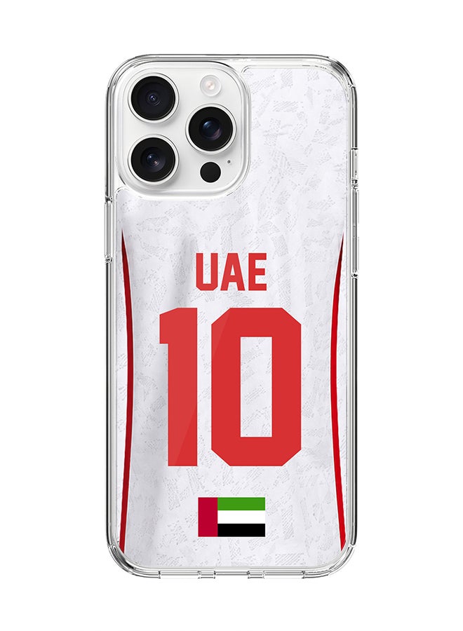 Stylizedd Classic Clear Magnetic Case for Apple iPhone 16 Pro Max , Hybrid Soft Case Flexible Edges Anti Drop TPU PC Gel Thin Transparent Cover [ Designed for Apple iPhone 16 Pro Max ] - Football Team UAE World Cup 2026 - Image 1