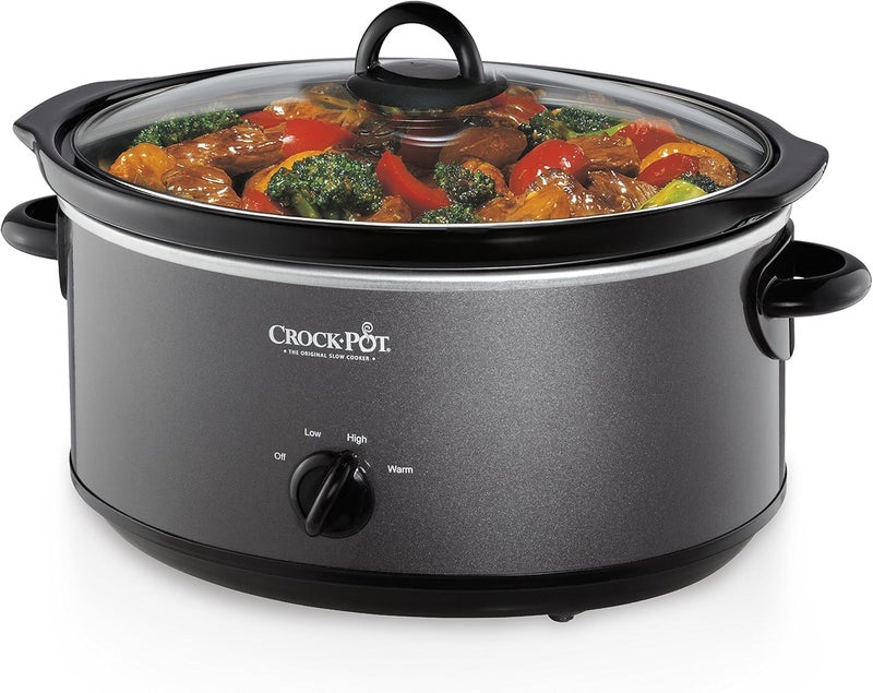 كروك بوت Crock-Pot، قدر طهي بطيء بسعة 7 لترات، مزود بوظيفة تدفئة الطعام، لون الفحم (SCV700-KC) - Image 2