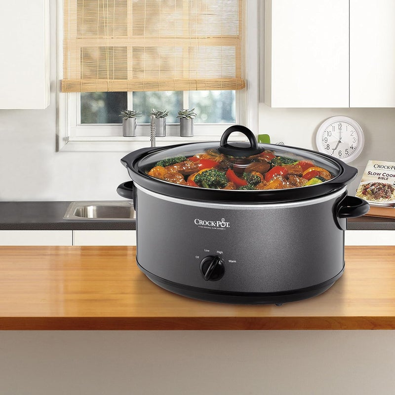 كروك بوت Crock-Pot، قدر طهي بطيء بسعة 7 لترات، مزود بوظيفة تدفئة الطعام، لون الفحم (SCV700-KC) - Image 3