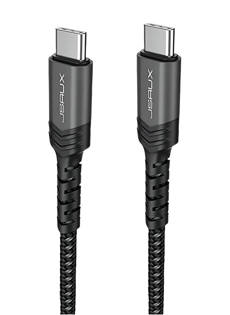 JSAUX USB C to USB C Cable 100W/5A [1pcs 1 M], QC 4.0/USB PD Type-C Fast Charging Cord Compatible with MacBook Pro/Air M2, iPad Pro 12.9/iPad Air/Mini 6 Samsung Galaxy S23 S22 S21 model (CC0020) Black
