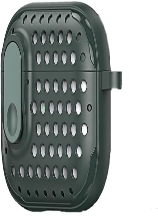 Next Next Store Silicone Case Compatible with AirPods Pro 2, with Keychain Strap, Full Body Protection, Anti-Fingerprint, Attractive Design with Magnetic Charging Slots (Green)