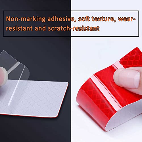 Buylogy® (Red) Strong Reflective Stripe Stickers, High-Intensity Car Trunk Reflective Sticker, Night Visibility Reflective Decal, Car Bumper Reflective Stickers - Image 3