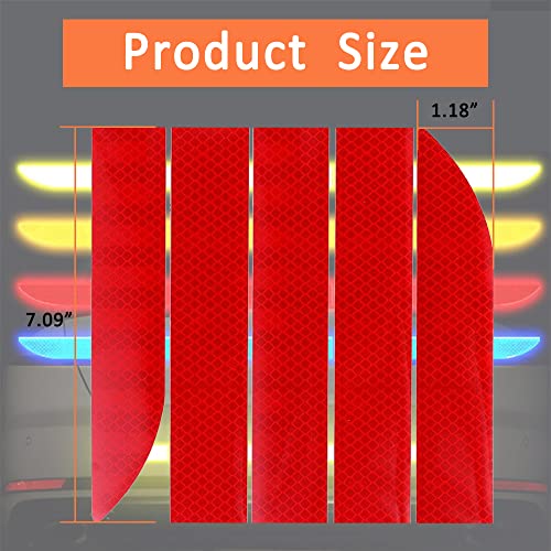 Buylogy® (Red) Strong Reflective Stripe Stickers, High-Intensity Car Trunk Reflective Sticker, Night Visibility Reflective Decal, Car Bumper Reflective Stickers - Image 2