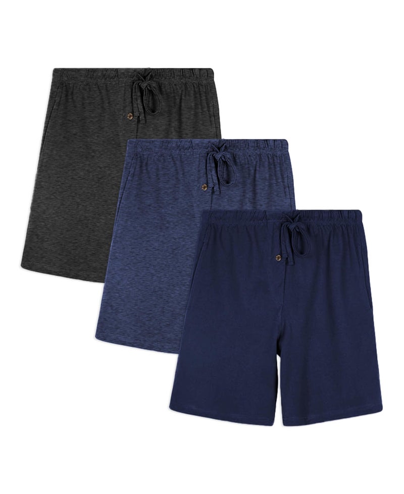 Andrew Scott Men's Lounge Shorts | Drawstring & Pockets Cotton PJ-Sleep Short Bottoms | Multi Packs - Image 1
