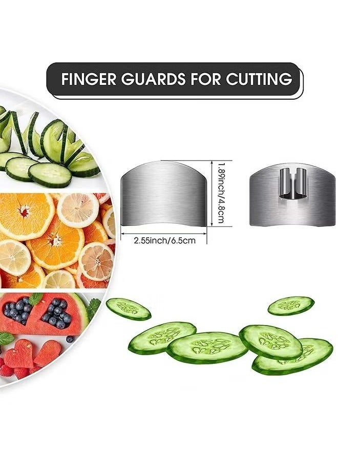 OMEVE 4 Pcs Stainless steel finger guard multi-function glove hand guard finger protective cover kitchen vegetable cutting anti-hand cutting tool - Image 2