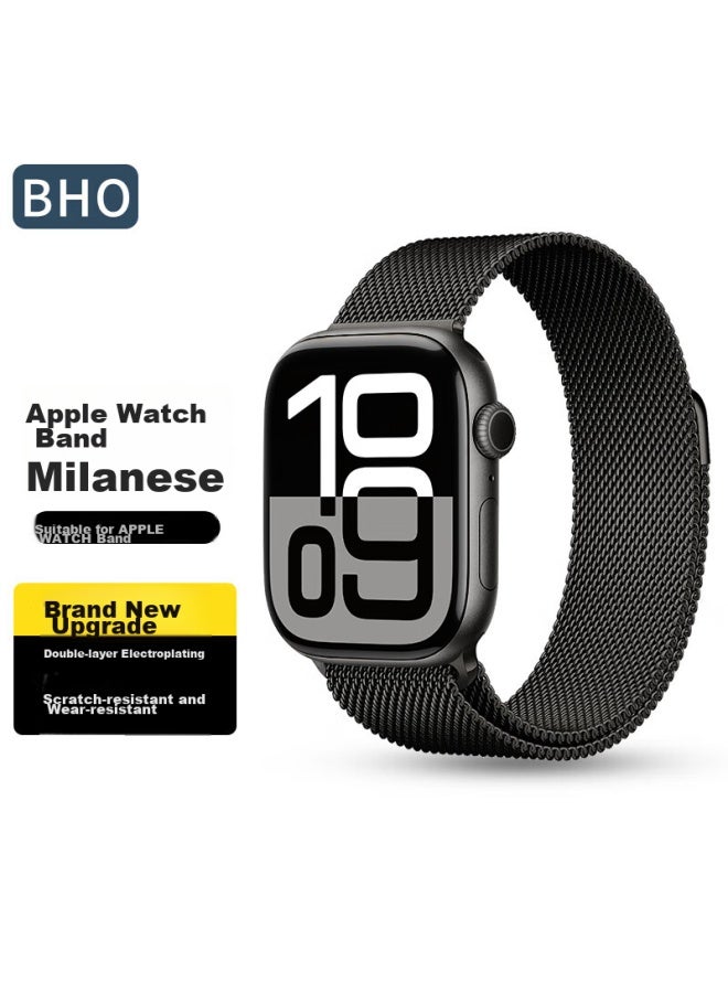 Bho Apple Watch Band متوافق مع Apple Watch S10/s9/se/ultra2، Milanese Loop، iwatch S8/7/6/5/4، سوار معدني من الفولاذ المقاوم للصدأ - Image 1