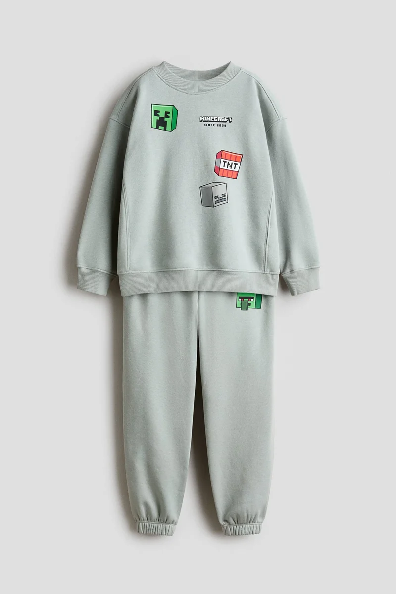 H&M 2-piece printed sweatshirt set