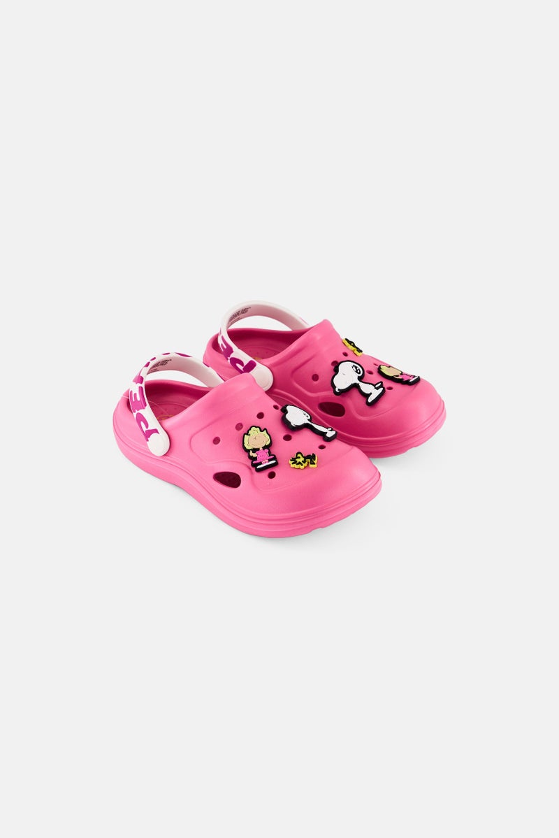 Peanuts Kids Girl Slip On Clogs, Pink - Image 1