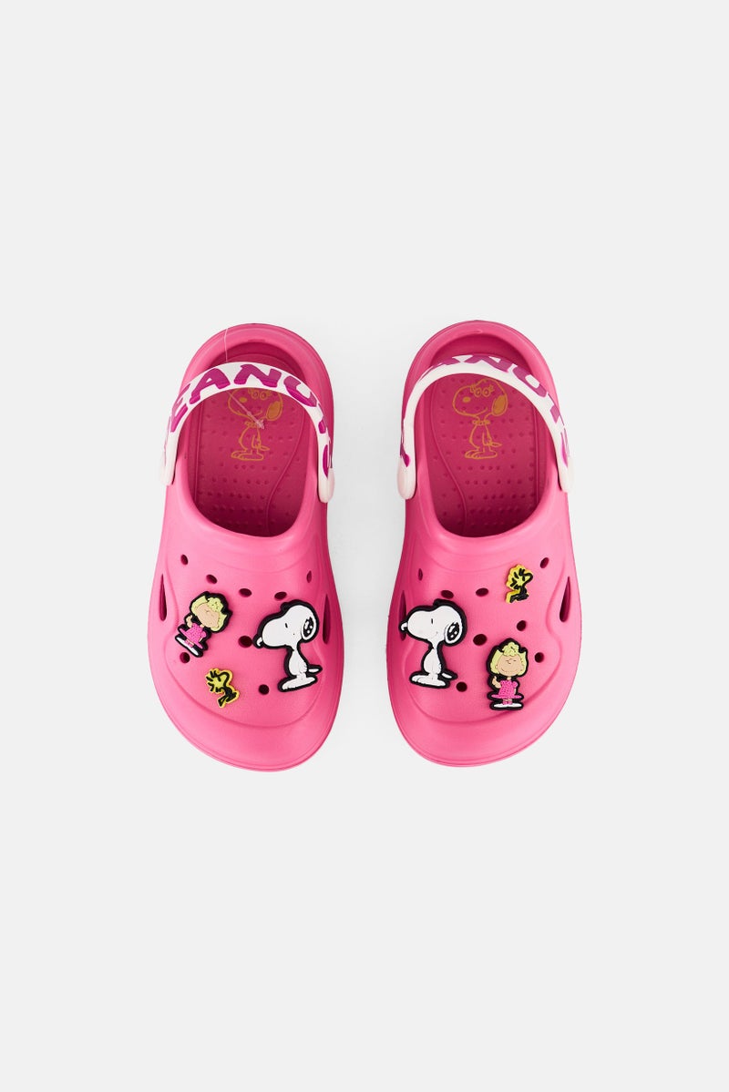 Peanuts Kids Girl Slip On Clogs, Pink - Image 3