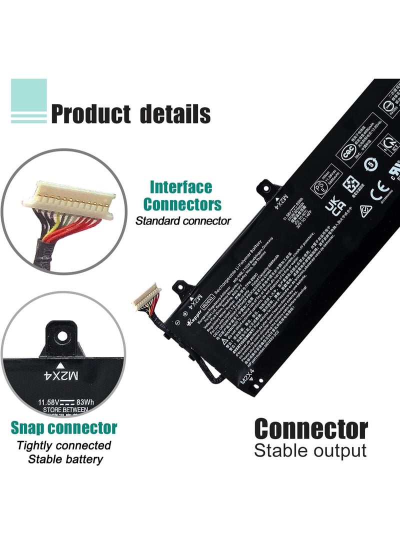 Terabyte IR06XL Battery for HP ZBook Power G7 G8 G9 G10/G10 A Mobile Workstation Series IR06083XL-PL M01523-2C1 M01523-2C2 M02029-005 TPN-DB0C i7-10750H i7-7-107-107-107-107-107-107-107-107108500 - Image 4