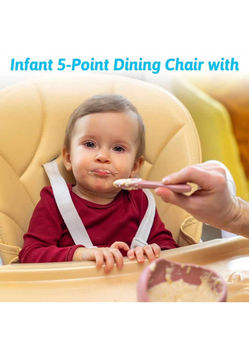 سيوسي أحزمة للكراسي العالية، استبدال أحزمة الكراسي العالية العالمية، حزام أمان للأطفال قابل للتعديل بـ 5 نقاط للكرسي العالي/عربة الأطفال/العربات التي تجرها الدواب/كرسي الأطفال (رمادي، قطعتان) - Image 4