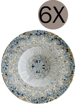 Bonna Porselen Bonna Porcelain Luca Mosaic Deep Plate 28 Cm 400 Cc S-Mt-Lucmzbnc28ck Set of 6 