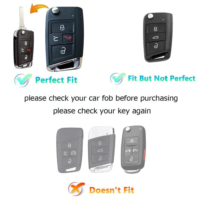 Volkswagen Key Fob Cover: Black Premium TPU Full-Coverage Protection - Precision-Molded Snug Fit Key Fob Case for Volkswagen Owners Daily Use - Image 2