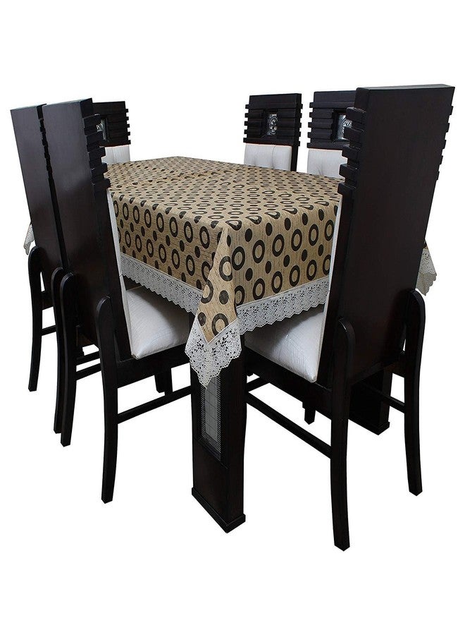 Mopak Decor غطاء طاولة وسطية من موباك ديكور ثلاثي الأبعاد متوسط الحجم، مناسب لشخصين إلى أربعة أشخاص، مقاس 40 × 60 سم، غطاء مستطيل مطبوع مع دانتيل - BC (بني وأسود دائري) - Image 4