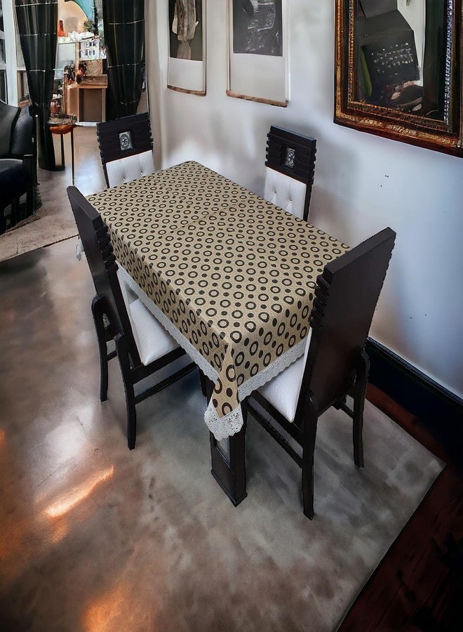 Mopak Decor غطاء طاولة وسطية من موباك ديكور ثلاثي الأبعاد متوسط الحجم، مناسب لشخصين إلى أربعة أشخاص، مقاس 40 × 60 سم، غطاء مستطيل مطبوع مع دانتيل - BC (بني وأسود دائري) - Image 1