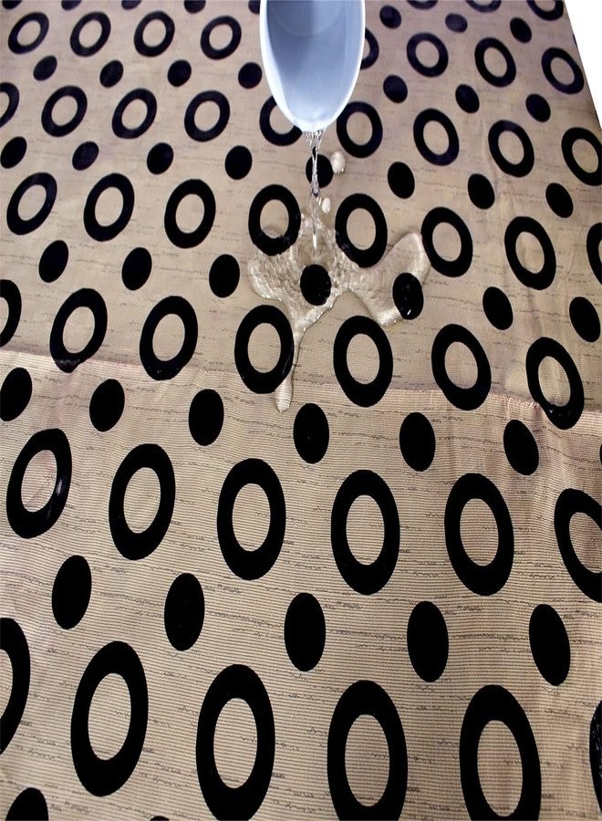Mopak Decor غطاء طاولة وسطية من موباك ديكور ثلاثي الأبعاد متوسط الحجم، مناسب لشخصين إلى أربعة أشخاص، مقاس 40 × 60 سم، غطاء مستطيل مطبوع مع دانتيل - BC (بني وأسود دائري) - Image 2