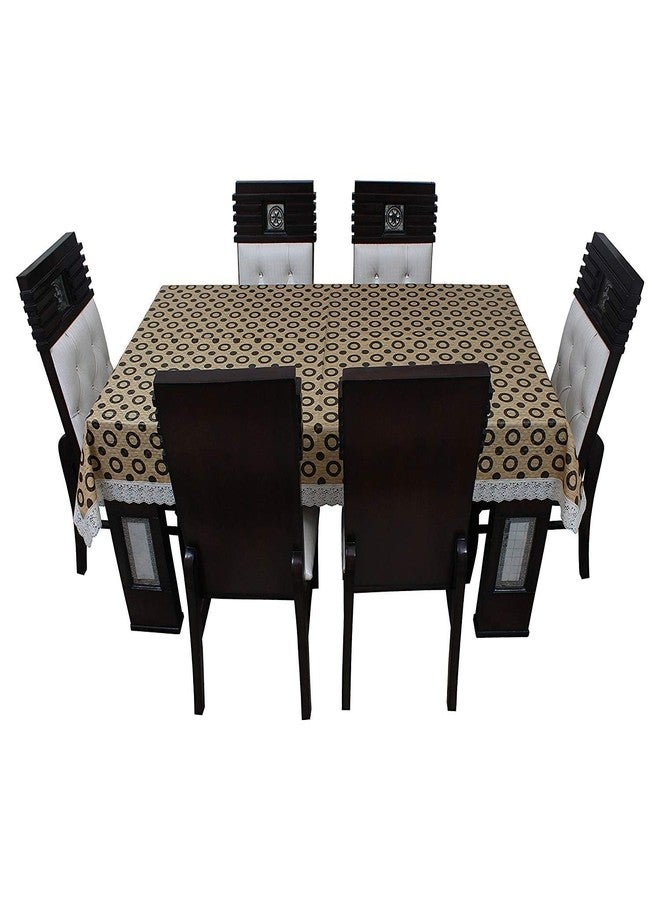 Mopak Decor غطاء طاولة وسطية من موباك ديكور ثلاثي الأبعاد متوسط الحجم، مناسب لشخصين إلى أربعة أشخاص، مقاس 40 × 60 سم، غطاء مستطيل مطبوع مع دانتيل - BC (بني وأسود دائري) - Image 3