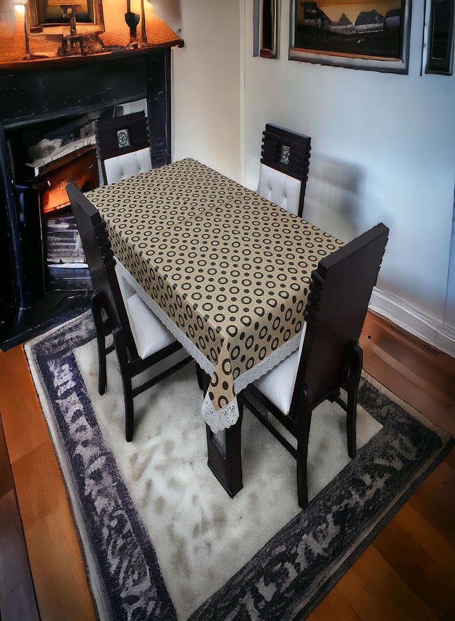 Mopak Decor غطاء طاولة وسطية من موباك ديكور ثلاثي الأبعاد متوسط الحجم، مناسب لشخصين إلى أربعة أشخاص، مقاس 40 × 60 سم، غطاء مستطيل مطبوع مع دانتيل - BC (بني وأسود دائري) - Image 5