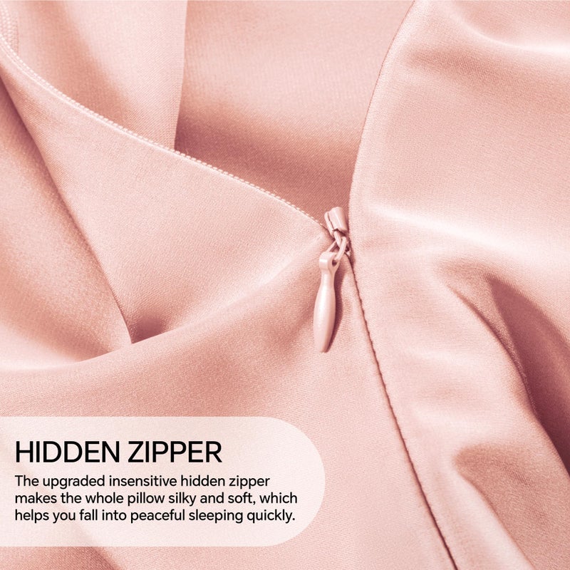 INFIIXSO Mulberry Silk Pillowcase for Hair and Skin  Silk Pillow Cases Standard Size with Hidden Zipper 20x26 Inches  Extraordinary Smooth and Soft Cooling Pillow Cases for Hot Sleepers(Coral  1 Pack) - Image 5