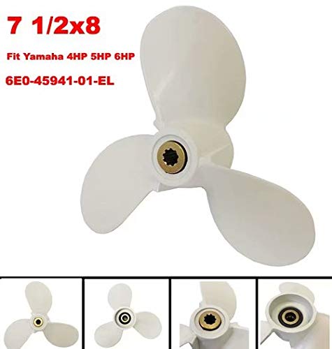COPKINGO Boat Propeller 7 1/2x8-BA for Yamaha 4hp 5hp 6hp 4A 4M 5M 5C F4 F6L F6S F5A F6C /Outboard Propeller for Yamaha 2/4-stroke Engine 6E0-45941-01-EL 7.5x8 - Image 2