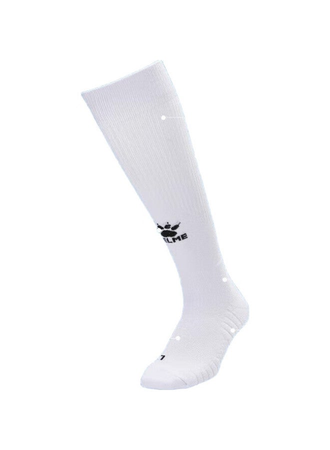 KELME Adult Long Soccer Socks, Thickened Terry Bottom, Non-Slip, For Competition And Training, High Tube Socks For Men, White - Image 3