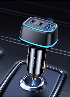 Usams 105W 3 Ports Fast Car Charger Adapter 65W USB-C PD QC4.0 20W QC3.0 Support AFC FCP SCP PPS Fast Charging For iPhone 12 12 Mini 12 Pro Max For Samsung Galaxy Note 20 Huawei  - Image 4