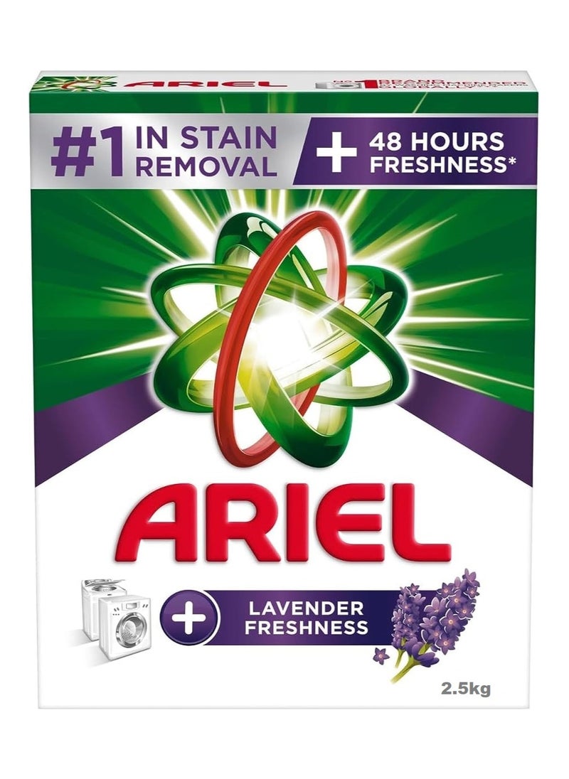 Ariel - Automatic Lavender Freshness Laundry Detergent Powder 2.5Kg Pack of 2 With Downy Fabric Softener All-in-One Valley Dew 880 ml - Image 1