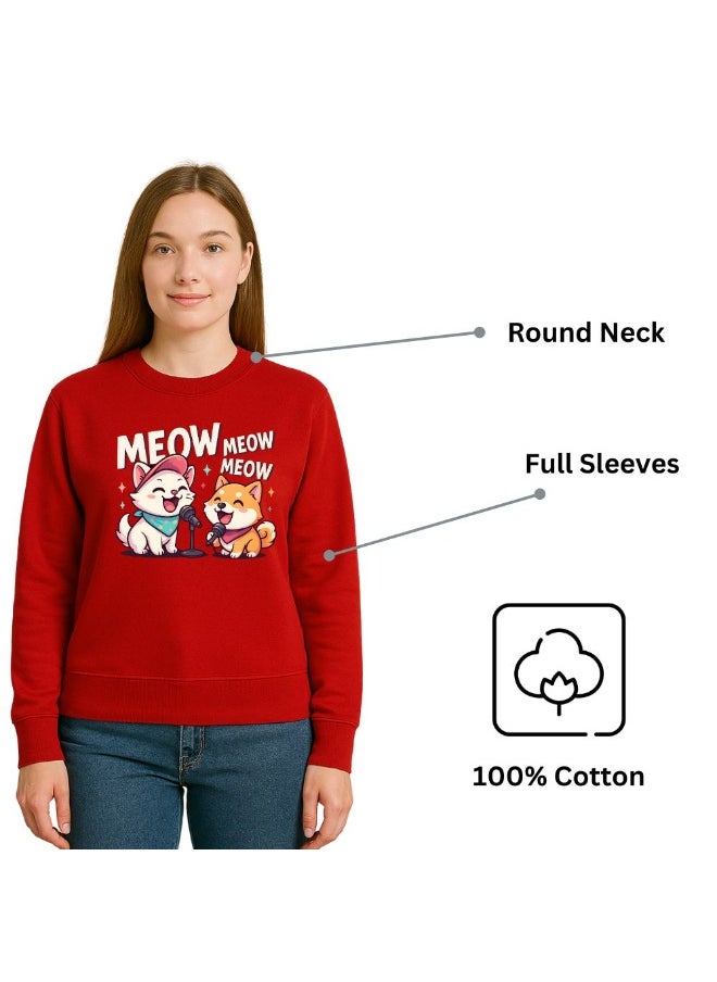 PRINTSHOP4ME Cat Lover Women's Sweatshirt – Long Sleeve,Round Neck,Cotton,Breathable & Stylish Casual Wear  - Image 5