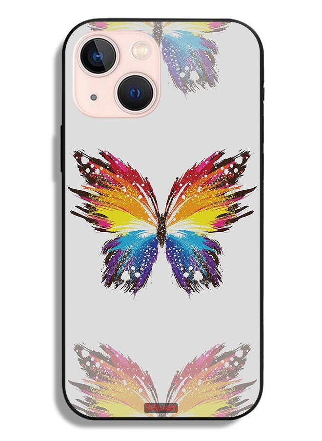 Tolwak - Apple iPhone 13 mini Protective Case Digital Art Simple Background Minimalism Butterfly - Image 1