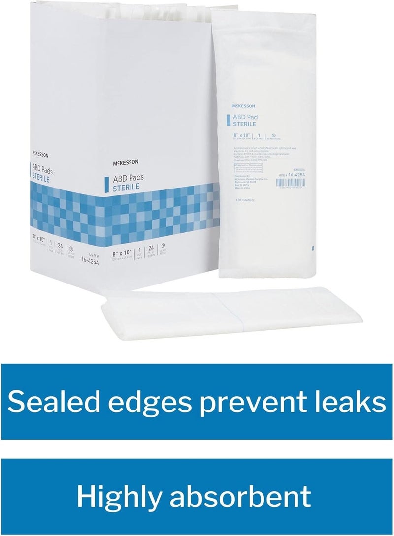 McKesson Sterile ABD Pads 8 x 10 in 144 Count Abdominal Pads for Wound Care Non Stick Gauze Dressing Surgical Absorbent Pad for Drainage and PostOp Use - Image 3