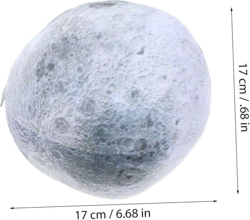 Soft Moon Plush Throw Pillow Decorative Couch Cushion Ball Shaped for Nap Cozy Living Decor - Image 3