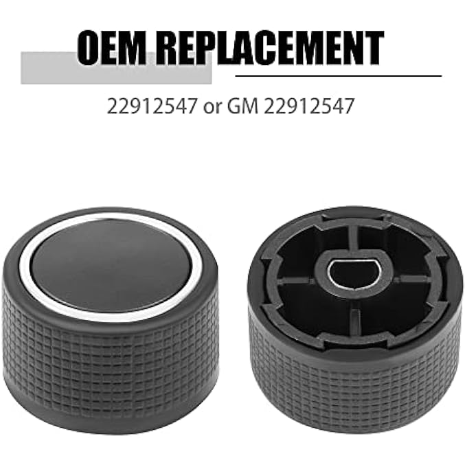 VOFONO 2 Rear Control Knobs Audio Radio For 0713 Buick Escalade Enclave Tahoe Chevrolet Gmc Pair Set 22912547 Black - Image 5