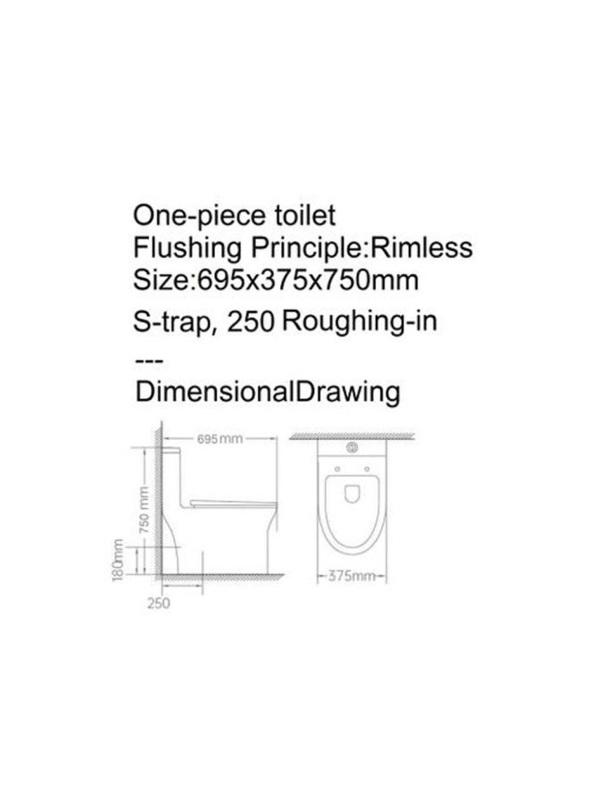 DANUBE HOME Milano Wc White+Glossy Black 1897Wb  - Image 2