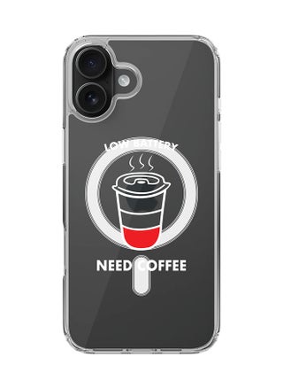 For iPhone 16 Plus Case [Compatible with MagSafe] Slim Magnetic cover Clear Phone Case - Low battery need coffee - pzsku/ZBBC4DD1BFED9D5906FA0Z/45/_/1730709484/81502860-9bc8-4252-8458-bfbd6638e90b