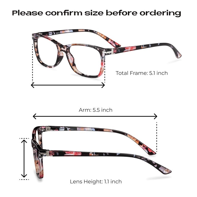 Readerest Blue Light Blocking Reading Glasses (Floral, 0.75 Magnification) Computer Eyeglasses With Thin Reflective Lens, Antiglare, Eye Strain, UV Protection, Stylish For Men And Women - Image 5
