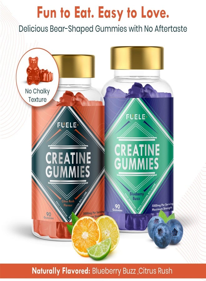 FUELE+ Creatine Monohydrate with L-Carnitine, Beta-Alanine, BCAAs - Enhance Performance and Recovery with Creatine Gummies and Pre Workout for Fitness and Atheletes - 5000mg Per Serving - Image 5