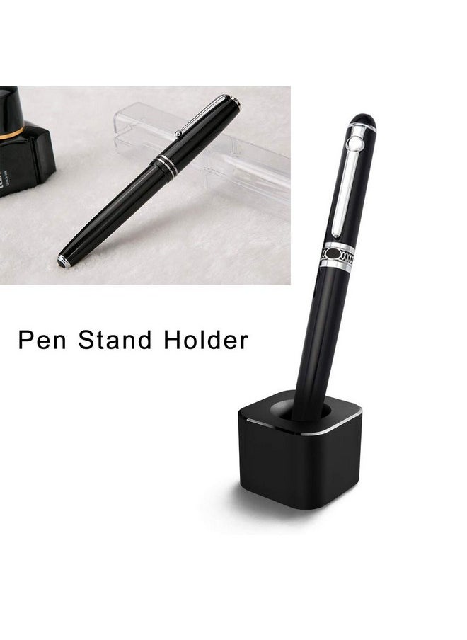 Coideal Single Pen Stand Holder, Black Metal Pen Base Stand For Desk Fountain Pen, Toothbrush Brush, Students And Office  - Image 2