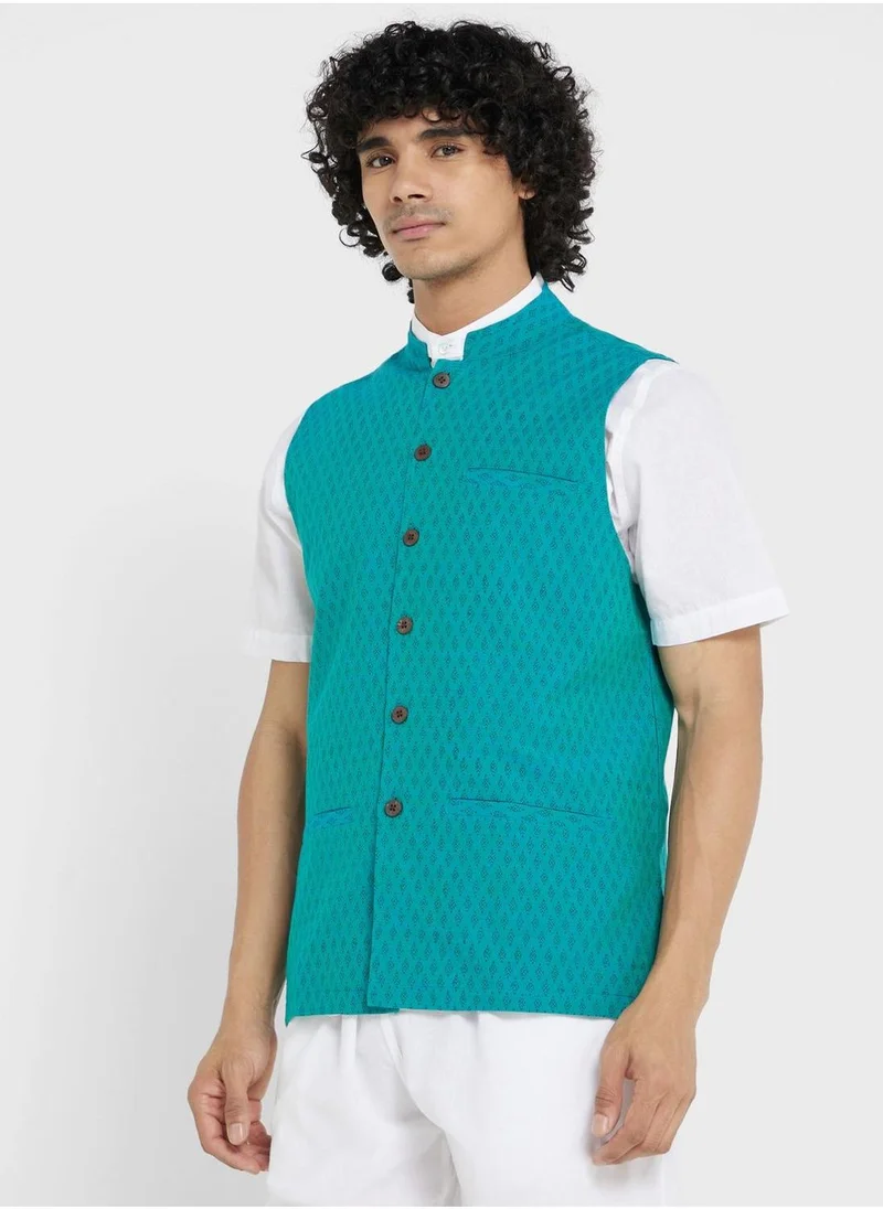 فاب انديا Printed Nehru Jacket